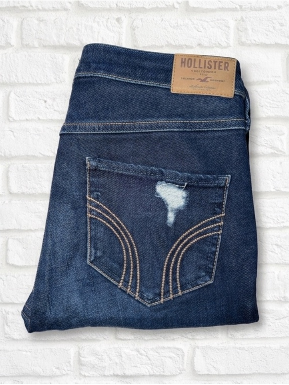 Hollister Mid Rise Super Skinny Jeans Size 3 R W26 Distressed Dark Wash Stretch